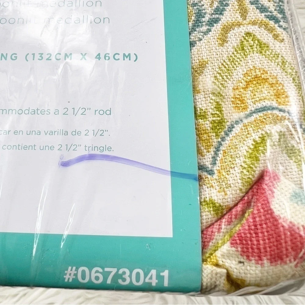 Waverly Home Classics Moonlit Medallion Valance Cream Blue Green